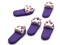 5 34mm Purple Bunny Rabbit Slipper Polymer Clay Miniature Slipper Charms